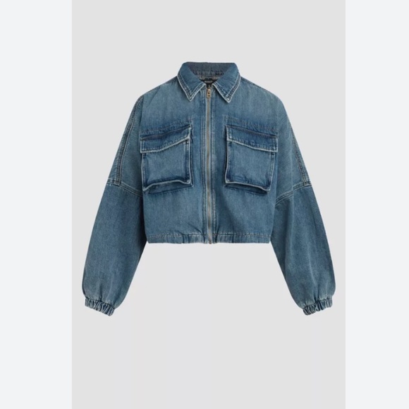 Hudson Jeans Cropped Denim Military Jacket - Picture 5 of 15